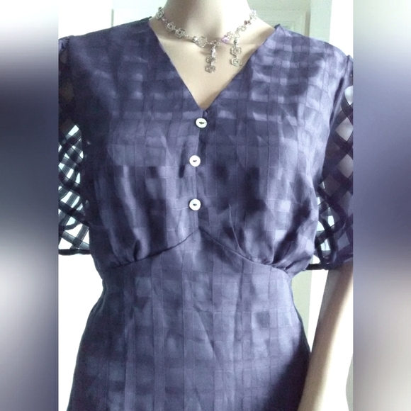 BNWT BLOOMCHIC BLUE DRESS SHEER W/ LINING ( DRESSY ELEGANT) GORGEOUS SZ. 12 - Picture 9 of 11